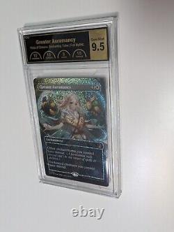 MTG- Greater Auramancy (Anime Borderless Confetti Foil)-Wilds of Eldraine Graded