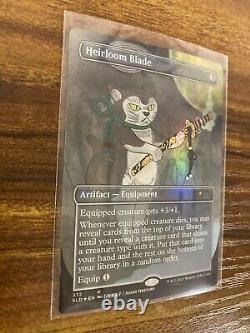 MTG? HEIRLOOM BLADE Brdless/Ext Art FOIL? SLD-Purrfection MINT RARE Ishiguro Art