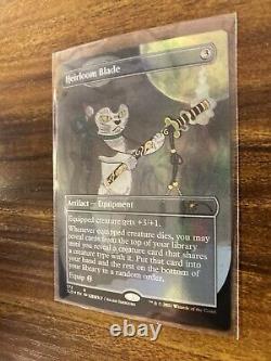 MTG? HEIRLOOM BLADE Brdless/Ext Art FOIL? SLD-Purrfection MINT RARE Ishiguro Art