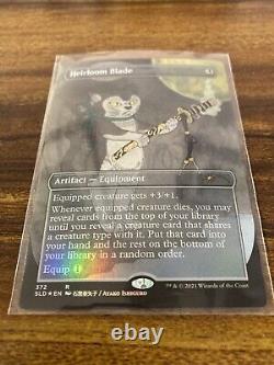 MTG? HEIRLOOM BLADE Brdless/Ext Art FOIL? SLD-Purrfection MINT RARE Ishiguro Art