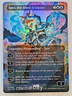 MTG Jace the Mind Sculptor Borderless Raised Foil #93 Bloomburrow Card Mythic NM