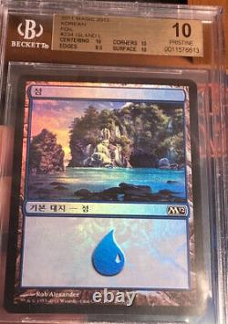 MTG KOREAN FOIL ISLAND #234 (BGS 10) Pristine Mint m12 2012 magic the gathering