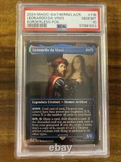 MTG? LEONARDO DA VINCI Borderless FOIL? ACR-Assassin's Creed PSA 10 MYTHIC RARE