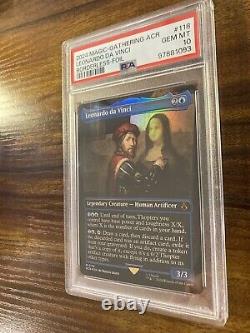 MTG? LEONARDO DA VINCI Borderless FOIL? ACR-Assassin's Creed PSA 10 MYTHIC RARE