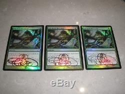 MTG Magic Artist Terese Nielsen Signed Foil Life from the Loam x3 MM 2013 LP