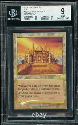 MTG Magic BGS 9 7th Edition Foil Square Cut City of Brass Miscut