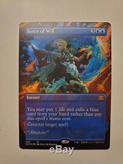 MTG Magic FOIL Force of Will Extended Art Borderless VIP Double Masters NM-M