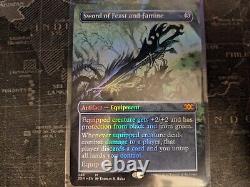 MTG Magic The Gathering FOIL Sword of Feast and Famine Borderless 2XM Double NM