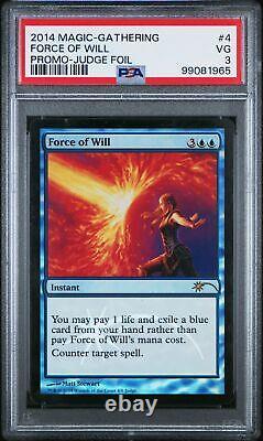 MTG Magic the Gathering Force Of Will 2014 Judge Foil Promo #4 PSA 3