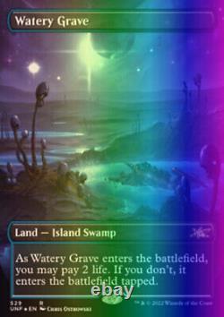 MTG Magic the Gathering Watery Grave (529/654) Unfinity LP FOIL