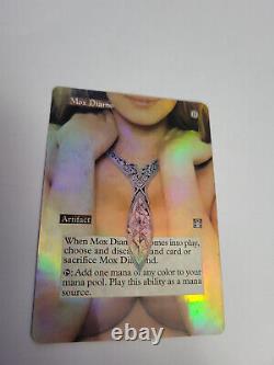 MTG Mox Diamond Stronghold Altered Foil Over the Real Mox Diamond Authentic