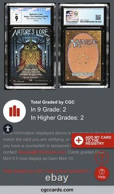 MTG? NATURE'S LORE Borderless FULL POSTER ART? SLD CGC 9 MINT RARE Sorcery POP 2