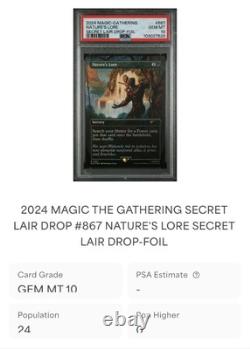 MTG? NATURE'S LORE FOIL? SLD X MARVEL BP PSA 10 RARE Sorcery BONUS Groot Card