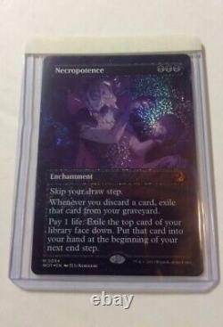 MTG, Necropotence Confetti Foil, Extended Art, WOT, NM