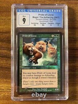 MTG? PRIDE OF LIONS FOIL? 7th Edition CGC Quad 9's++ MINT UNCOMMON Creature POP 2