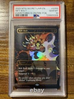 MTG? RIFT BOLT Borderless RAISED FOIL? SLD Everything Is On Fire PSA 10 RARE
