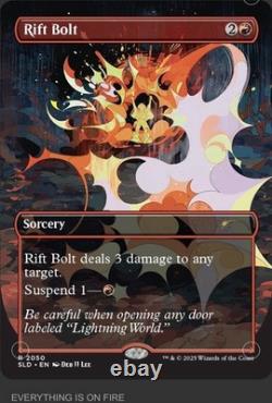 MTG? RIFT BOLT Borderless RAISED FOIL? SLD Everything Is On Fire PSA 10 RARE