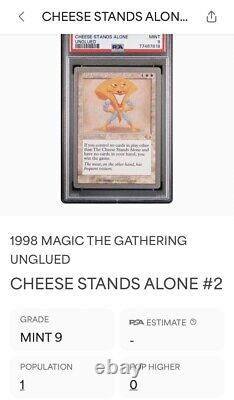 MTG? THE CHEESE STANDS ALONE? Unglued PSA 9 MINT RARE Enchantment 1998 POP 1