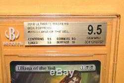 MTG Ultimate Masters Box Topper Foil Liliana of the Veil BGS 9.5 Gem Mint with 10