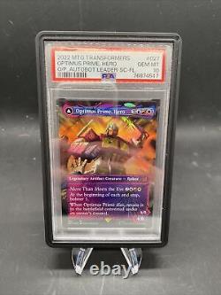 Magic MTG Transformers Optimus Prime Shattered Glass Showcase Foil PSA 10