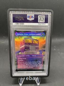 Magic MTG Transformers Optimus Prime Shattered Glass Showcase Foil PSA 10