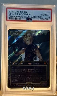 Magic The Gathering Cloud, Ex-Soldier Borderless Surge Foil PSA 10 #0210