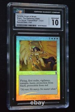 Magic The Gathering MTG AKROMA, ANGEL OF WRATH FOIL Timeshifted CGC Graded 10