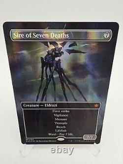 Magic The Gathering Sire of Seven Deaths Borderless Mana Foil Foundations