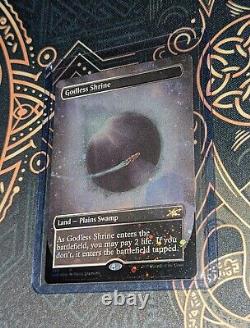 Magic The Gathering Unfinity Godless Shrine Art Borderless Galaxy Foil M/NM