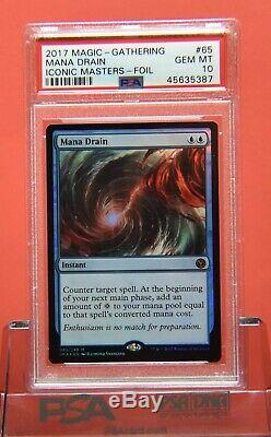 Magic the Gathering Iconic Masters Foil Mana Drain PSA 10 Gem MINT Graded