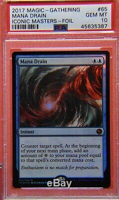 Magic the Gathering Iconic Masters Foil Mana Drain PSA 10 Gem MINT Graded