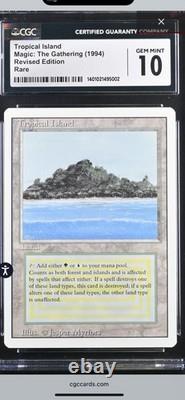 Magic the Gathering MTG Tropical Island Revised Edition Rare CGC 10 Gem Mint