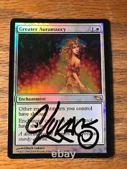 Magic the Gathering MTG foil Greater Auramancy Shadowmoor signed by Artist NM