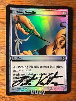 Magic the Gathering MTG foil Pithing Needle Saviors signed by Artist NM