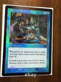 Magic the Gathering Rhystic Study Prophecy Blue Enchantment Card FOIL