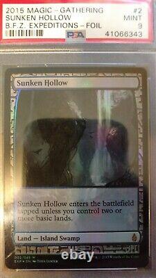 Magic the Gathering Sunken Hollow B. F. Z. Expeditions Foil PSA 9 Mint