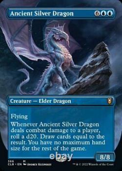 Magic the Gathering (mtg) CLB Ancient Silver Dragon Mythic Foil Full Art