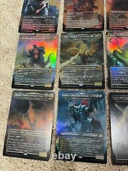 Mtg Complete Foil 20 Card Set Of Ikoria Godzilla Cards & New Secret Lair Lands