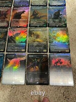 Mtg Complete Foil 20 Card Set Of Ikoria Godzilla Cards & New Secret Lair Lands