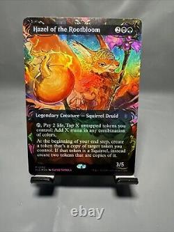 Mtg. Hazel of the Rootbloom. Raised Foil Borderless. Bloomburrow. Pack Fresh M