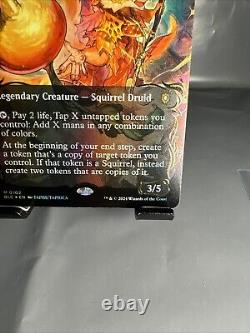 Mtg. Hazel of the Rootbloom. Raised Foil Borderless. Bloomburrow. Pack Fresh M