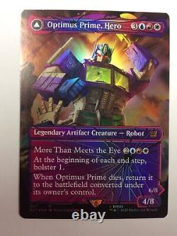 Optimus Prime Hero Shattered Glass Foil Magic The Gathering Wizards MTG Used