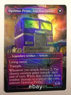 Optimus Prime Hero Shattered Glass Foil Magic The Gathering Wizards MTG Used