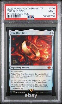 PSA 9 MTG The One Ring Prerelease Promo Foil Lord of the Rings Mint RARE