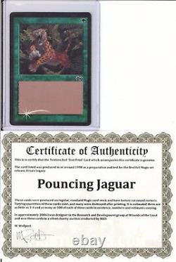 Pouncing Jaguar Textless Foil Test Print Mtg Magic The Gathering Coa From Wotc