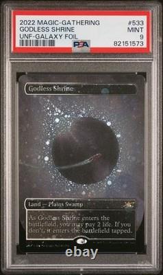Psa 9 2022 Magic The Gathering Unfinity #533 Godless Shrine Galaxy Foil