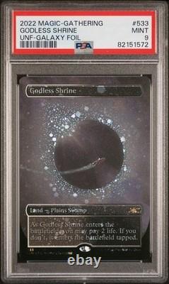 Psa 9 2022 Magic The Gathering Unfinity #533 Godless Shrine Galaxy Foil