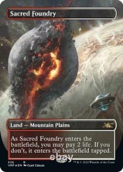 Sacred Foundry (Borderless) (Galaxy Foil) #536 (NM) Unfinity (UNF) MTG
