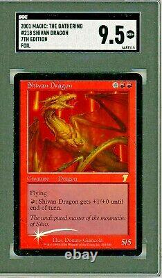 Shivan Dragon FOIL 2001 7th Edition Magic the Gathering SGC 9.5 Gem Mint MTG