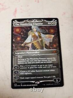 Showcase Foil Etched The Wandering Emperor Kamigawa Neon Dynasty MTG NM